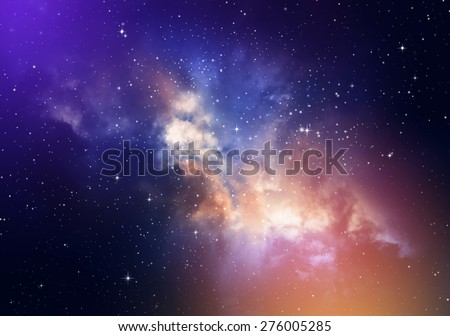 Stars in the night sky,nebula and galaxy Royalty-Free Stock Photo #276005285