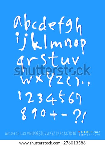 alphabet and numbers / Handwritten alphabet - vector