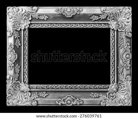 The antique silverframe on the black background