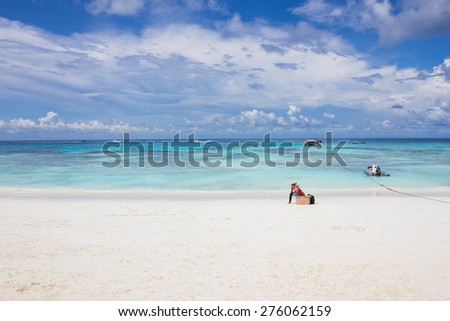 sea beach blue sky sand landscape thailand