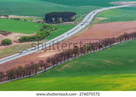Roads and fields in Slovakia