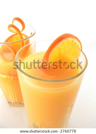 Orange juices isolated on white Royalty-Free Stock Photo #2760778