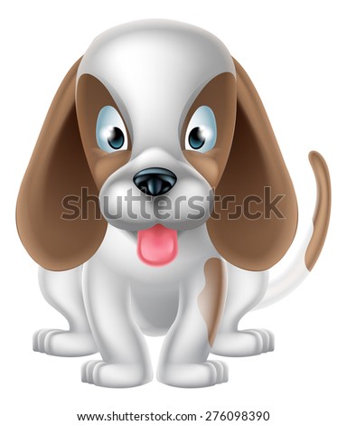 An illustration of a cute cartoon puppy dog