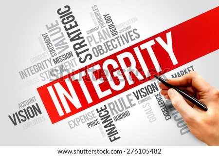 Integrity word cloud, business concept