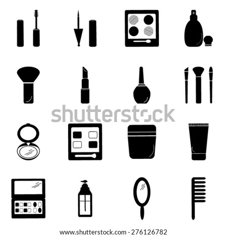 Cosmetics icons set illustration