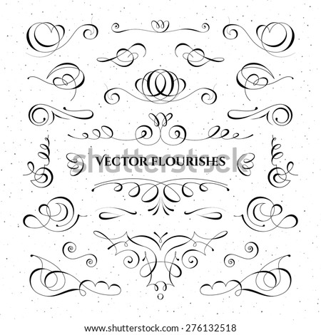 Collection of vector flourishes. High quality design elements.