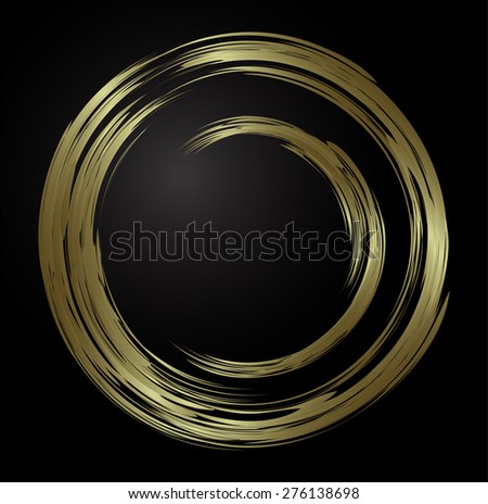bronze metal Abstract vector bright painting design element. circle frame Drawing, Painting. Hand drawn. round shape background. smudges. white background. text box. Brochure. card. banner. label