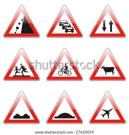 isolated european road signs