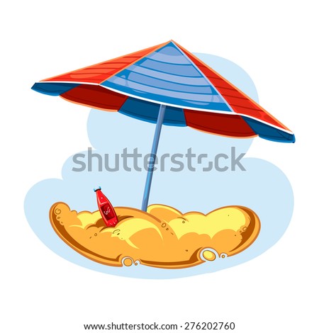 beach umbrella isolate on the white background