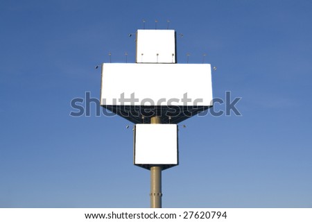 Billboard in the big blue sky early in the morning