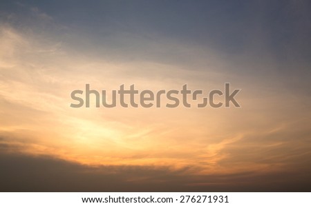 Sunset sky background texture Orange clounds