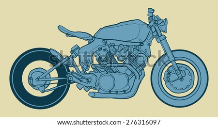 Vintage Motorcycle hand drawn vector