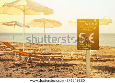 Beach rental service concept