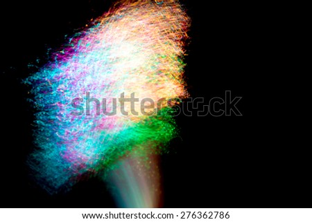 Abstract Light painting, Colorful tone on black background -  long exposure time lapse technique and blurred picture style