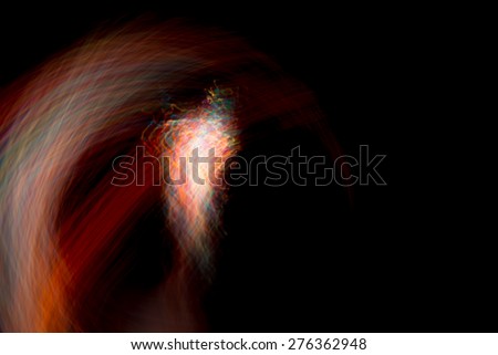 Abstract Light painting, Colorful tone on black background -  long exposure time lapse technique and blurred picture style