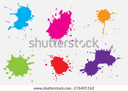 Paint splat set.Paint splashes set for design use.Abstract vector illustration. Royalty-Free Stock Photo #276401162