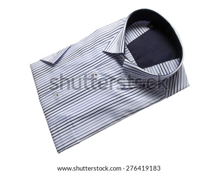 Men's blank folded shirt isolated on white background