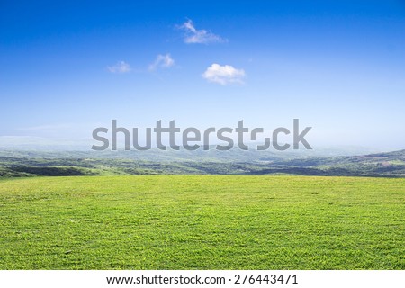 open grassland and sky.farm prairie field scenery scenic Outdoor landscape Royalty-Free Stock Photo #276443471