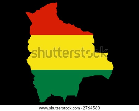 map of Bolivia and Bolivian flag illustration
