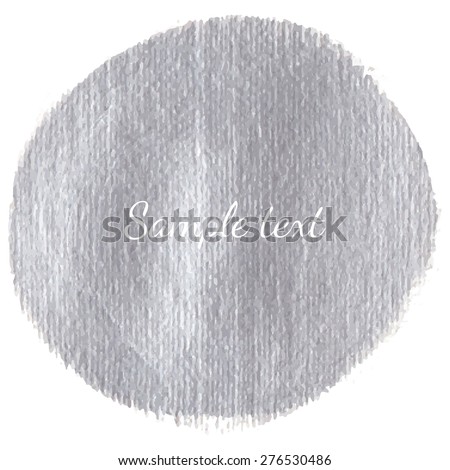 Sparkling silver acrylic stain. Vector metallic paint blob banner.