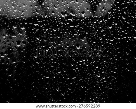 Raindrops on glass, night