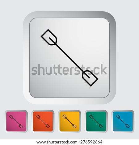 Paddle. Single flat icon on the button. Vector illustration.
