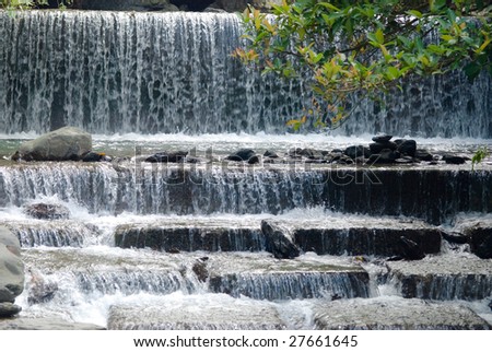Waterfall with fish ladder, Taiwan, East Asia