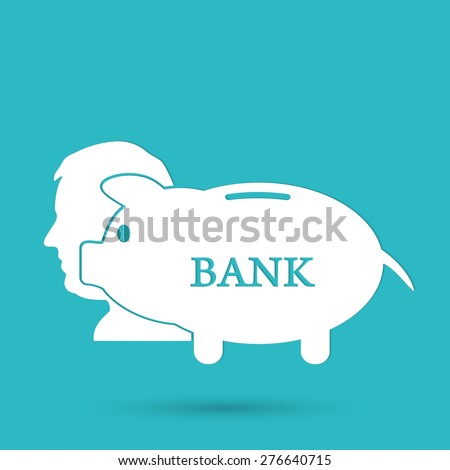 Man thinks about money. Businessman concept icon
