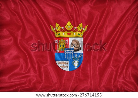 Segovia flag pattern on fabric texture,retro vintage style