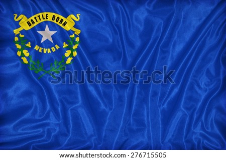Nevada flag on fabric texture,retro vintage style