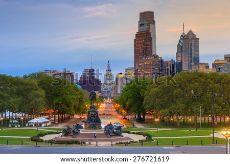 Beautiful Philadelphia skyline at night
