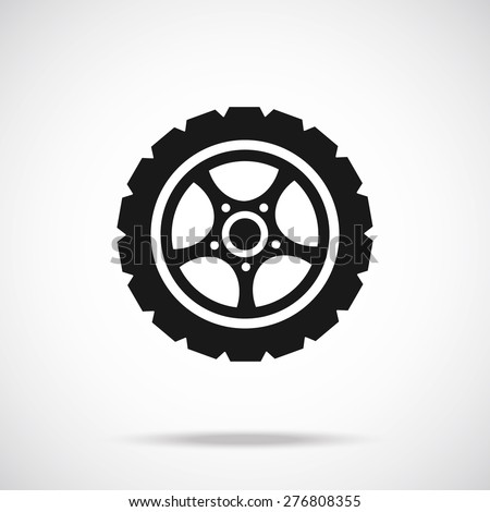Tire icon. Black vector icon. Modern car wheel concept. Royalty-Free Stock Photo #276808355