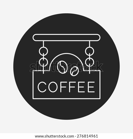 coffee shop sign line icon