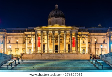 The National Gallery in Trafalgar Square, London Royalty-Free Stock Photo #276827081