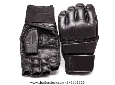 Gloves for MMA Chorny leather on a white background Royalty-Free Stock Photo #276831515
