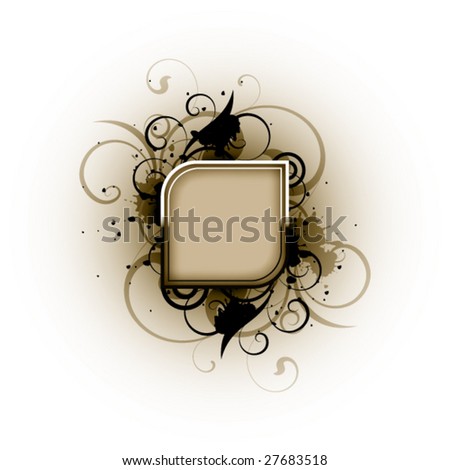 Floral elements on a white background
