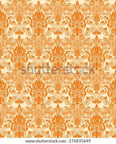 Vintage damask seamless background. Floral motif pattern. EPS-8 vector texture.