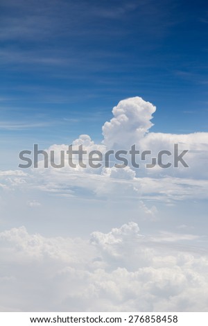 Blue sky with clouds Aerial Bird eye view. View from the top