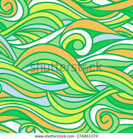 Abstract hand drawn background with waves. Good for greeting card and web design. raster version illustration.