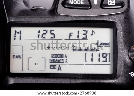 A macro shot of a professional DSLR meter. Shooting RAW