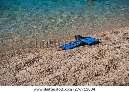 Flippers on the beautiful beach in Croatia
