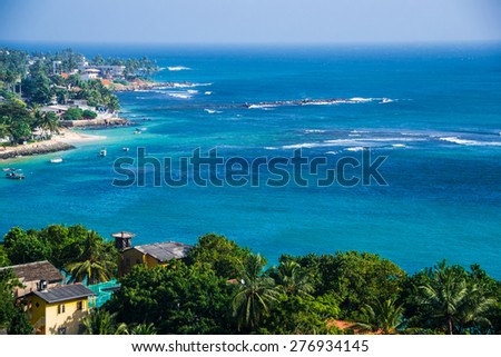 Photo of the beautiful top view Unawatuna Sri Lanka, horizontal