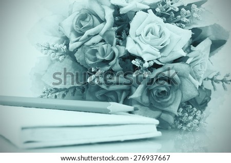 roses on vintage background