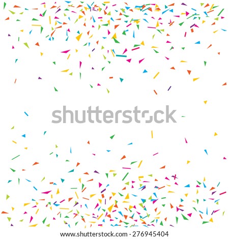 Vector illustration of a colorful party background with confetti and space for your text Royalty-Free Stock Photo #276945404