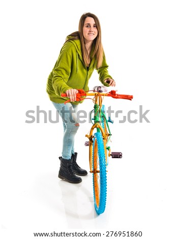 Teen girl with her bike