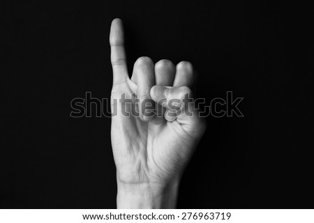 Letter I dactylema sign language