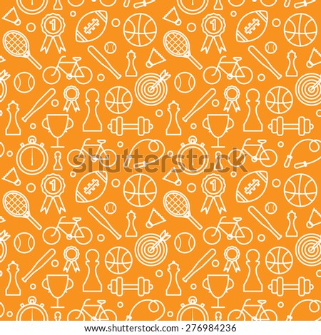 Sport abstract pattern, outline style