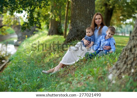 Beautiful family in the park