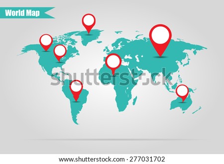 Earth marked on the map vector illustration