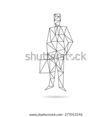 Abstract business man, vector illustration